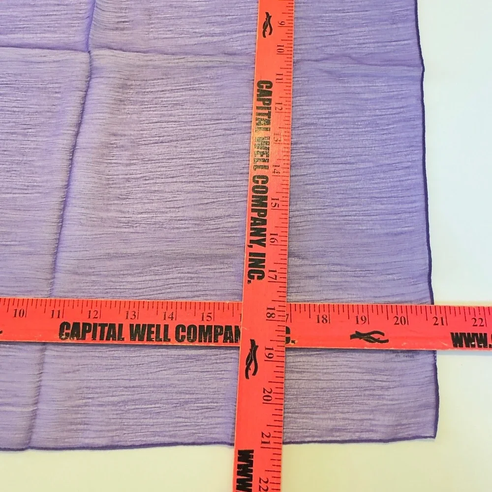 Purple Sheer Square Scarf Made in Italy Textured Lightweight 21x21 Classy Chic
